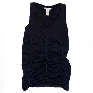 Sarah Spencer Black Ruched V-Neck Tank Top - Size S/M